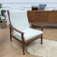 Vintage reupholstered Scandinavian armchair