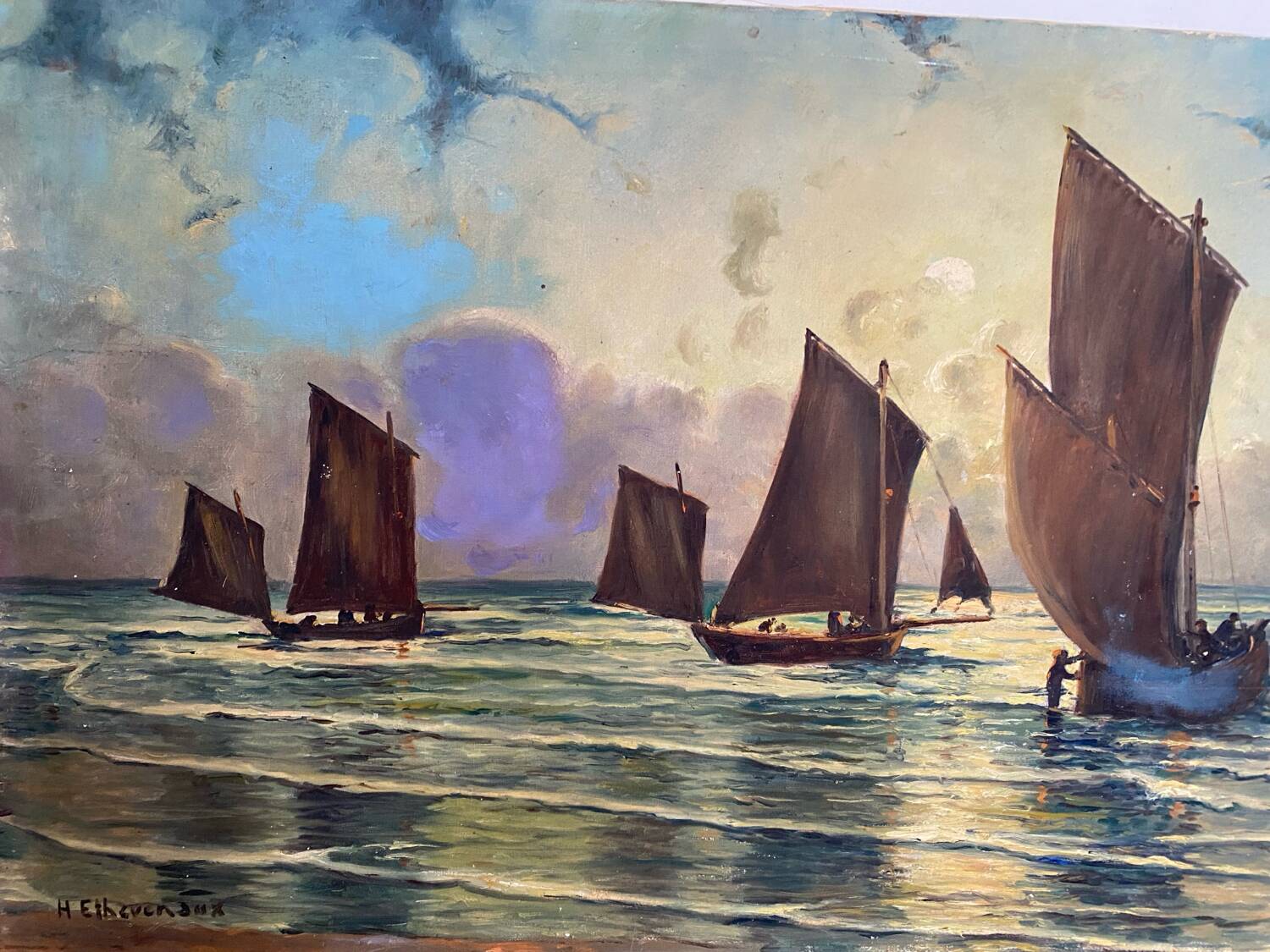 Paysage de voiliers en mer