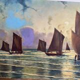 Paysage de voiliers en mer