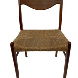Mid-century teak dining chair by Arne Wahl Iversen for Glyngøre Stolefabric