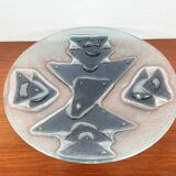 Large glass art bowl from mid-century Danish design, 1960s.