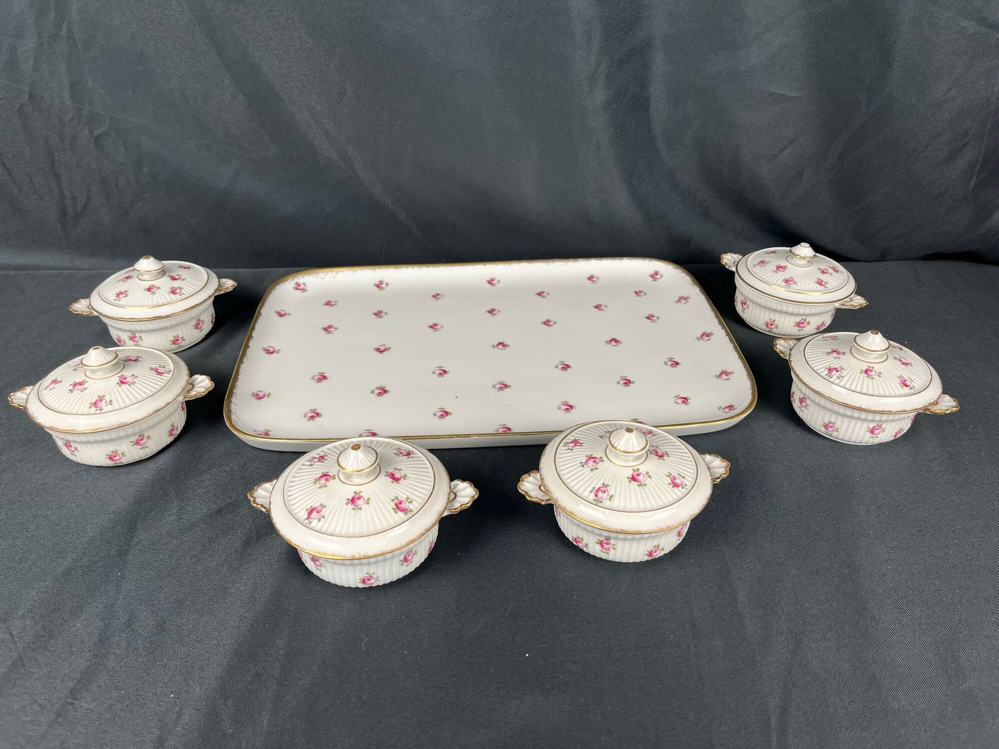 Rovina Epinal service to jars of porcelain cream early twentieth century