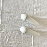 Set of two Small mid-century bakelite & glass wall lamps by Bo Niko Belgium, 1960s