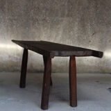 Brutalist solid oak bench / console 1950
