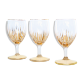 Set of 3 walking glasses, gilded, mid-20th century, art deco