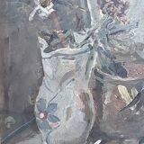 Giuseppe MANFREDI ( 1934 - 1987) PEINTURE À L'HUILE SUR CARTON TOILE. NATUR