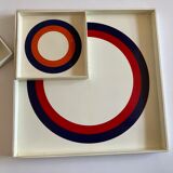 Set of 5 trays target Prisunic design 1960