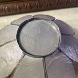 Mother-of-pearl and brass candlesticks