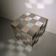 Bout de canapé design cube damier