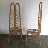 Pair of low bamboo chairs 1960