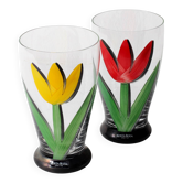 Ensemble de 2 verres en cristal Tulipe Boda par Ulrica Hydman Vallien / Suède / 199