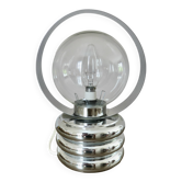 Italian space age lamp, chrome and glass, 1970