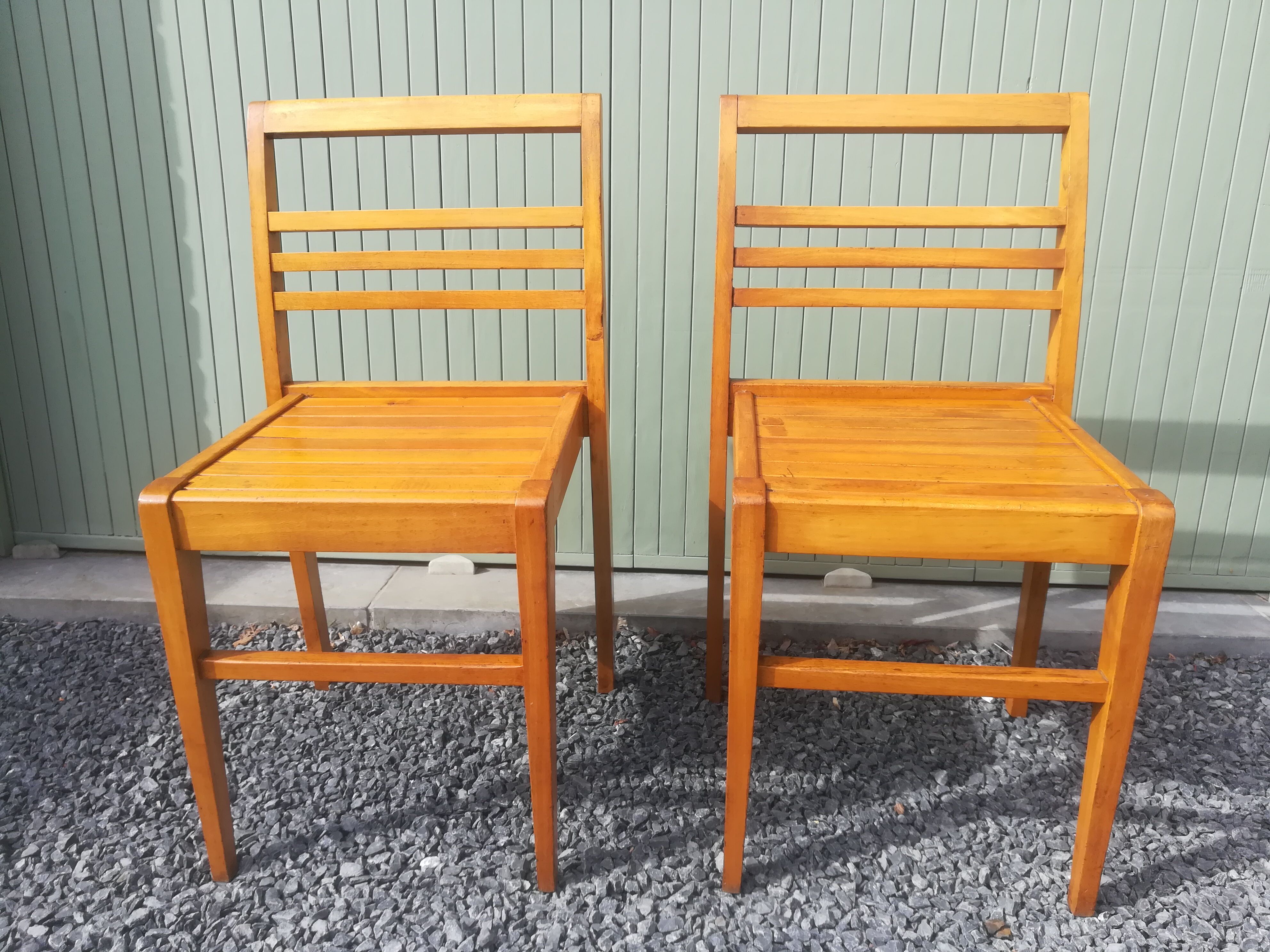 Pair of René Gabriel chairs in beech