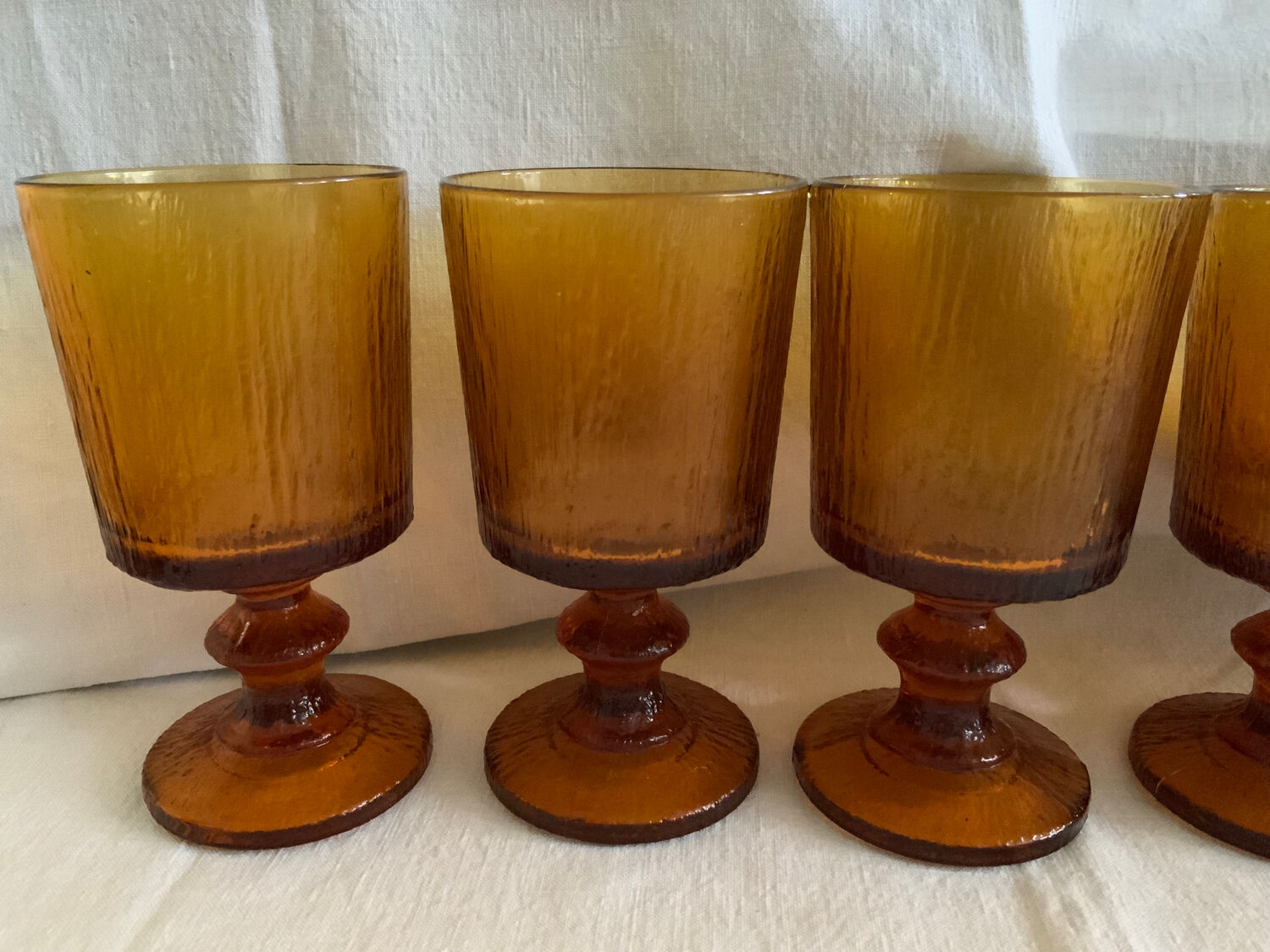 Amber stemware