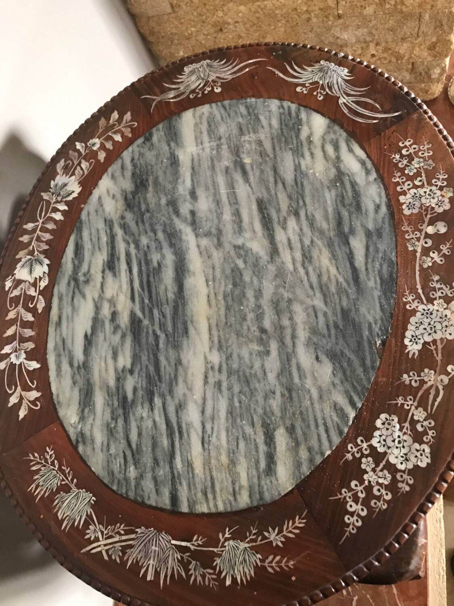 Mother-of-pearl china side table
