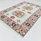Beige & Pumpkin Orange Antique Vintage Rug Made in Anatolian, 202x284 Cm