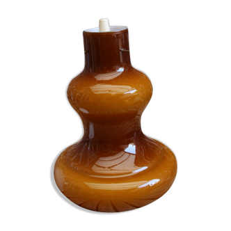 Vintage suspension in opaline brown-caramel 60's