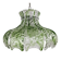 Pendant lamp by Mazzega with loose leaves of ice glass in transparent and green