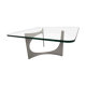 Table basse alu et verre par Knut Hesterberg 1970s