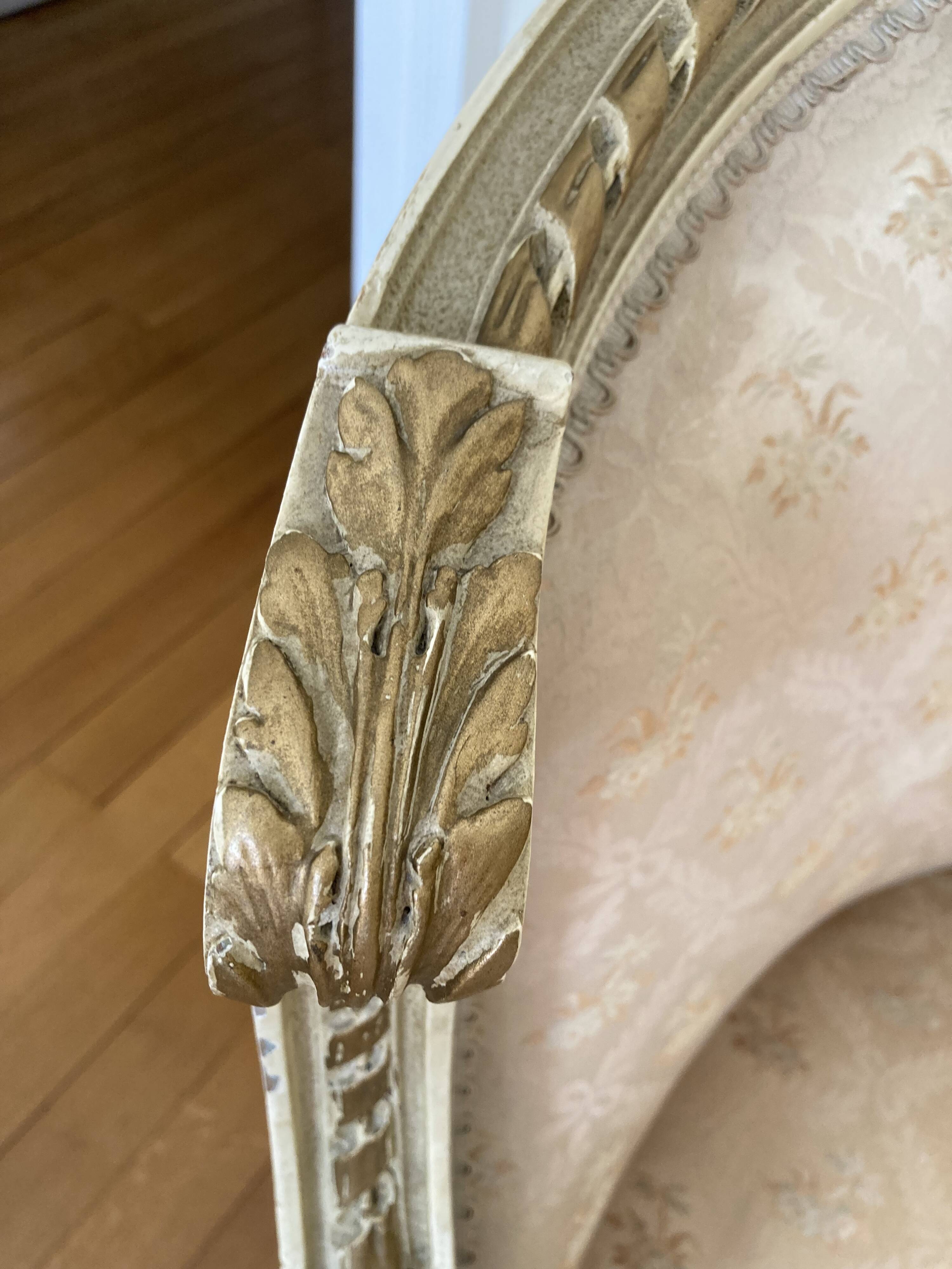 Louis XVI ivory and gold basket bench