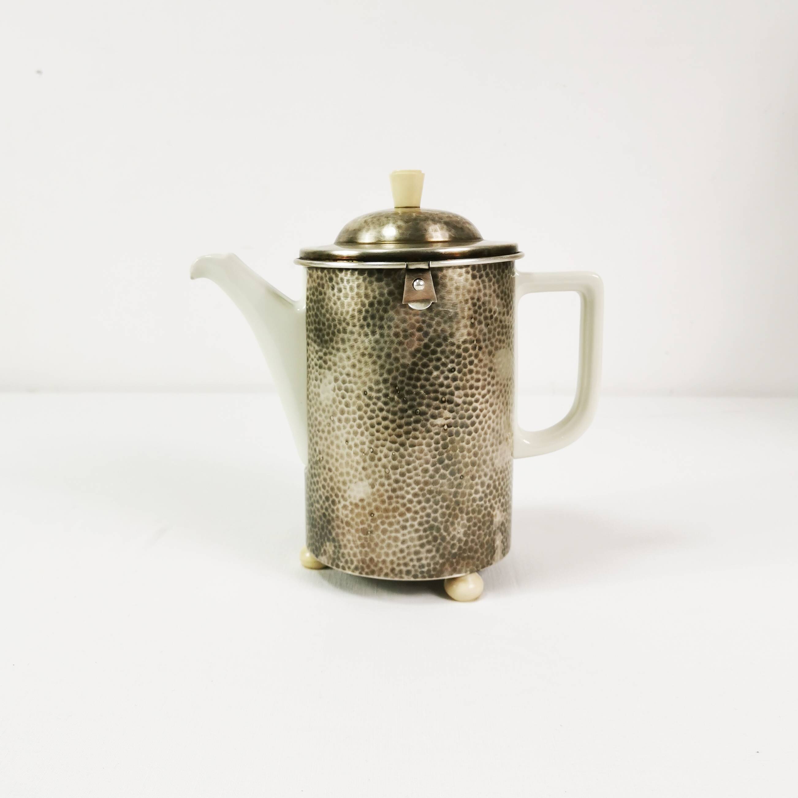 Art deco jug with warmer, WMF, Germany, 1940s