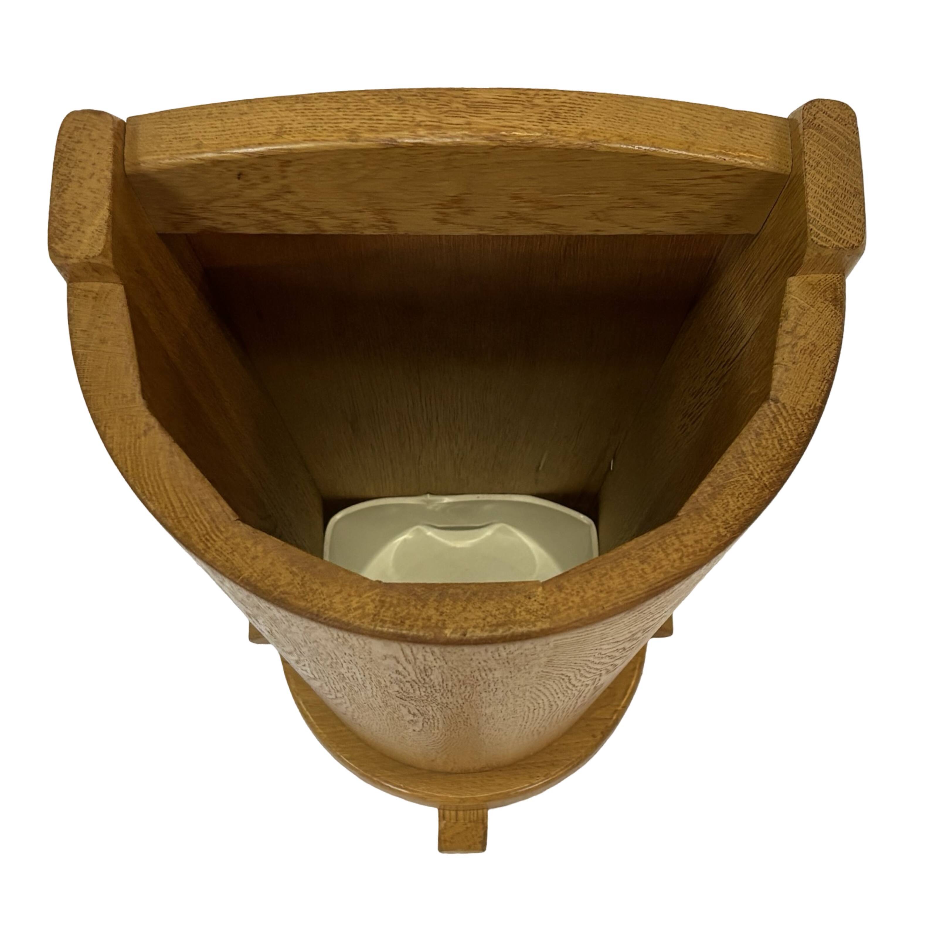 Porte-parapluie vintage en chêne, design de rangement minimaliste des années 60