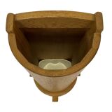 Porte-parapluie vintage en chêne, design de rangement minimaliste des années 60