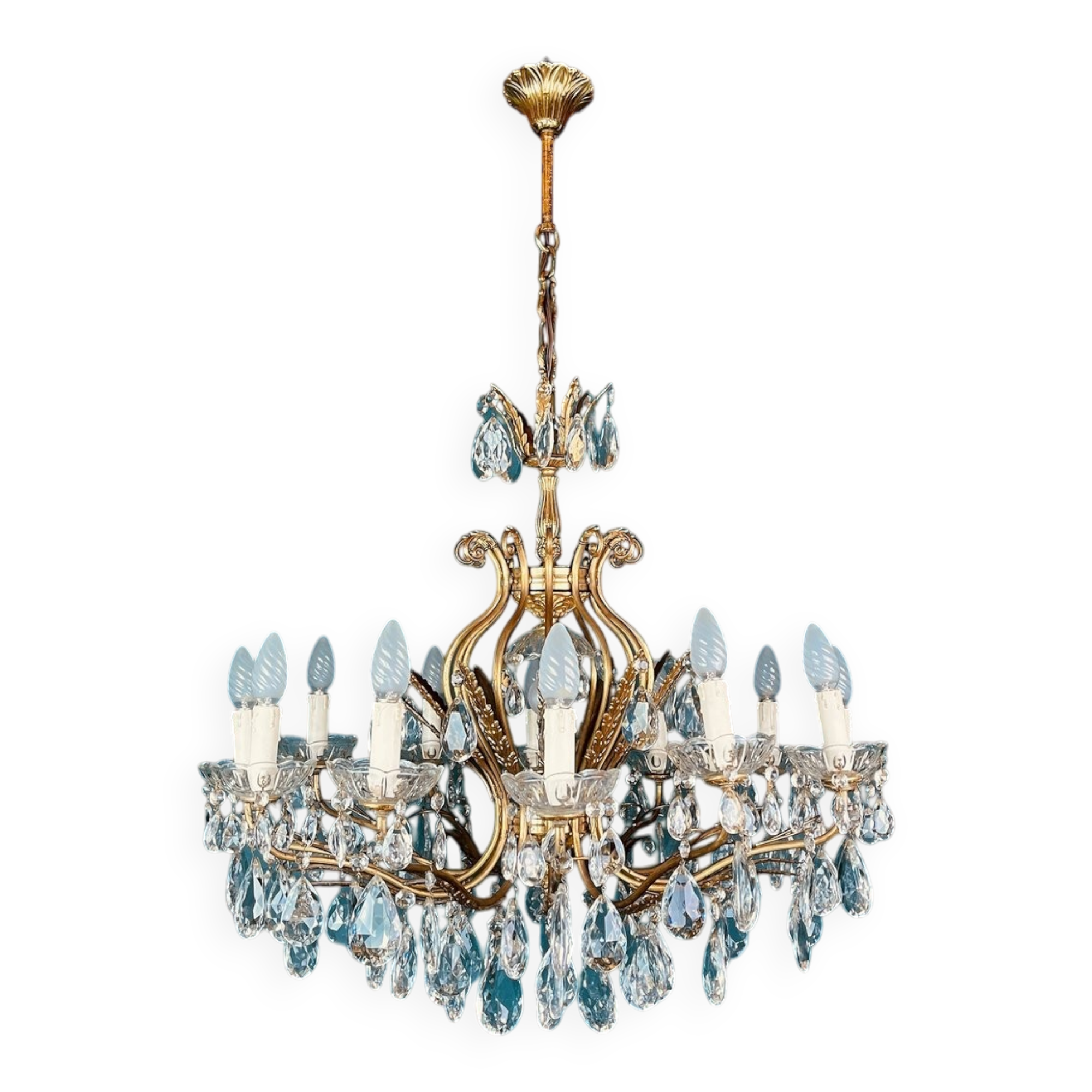 Large crystal chandelier, Italy, 1950s