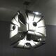 Impressive Space Age chandelier with 5 lights, chrome metal, Italy 1970s.