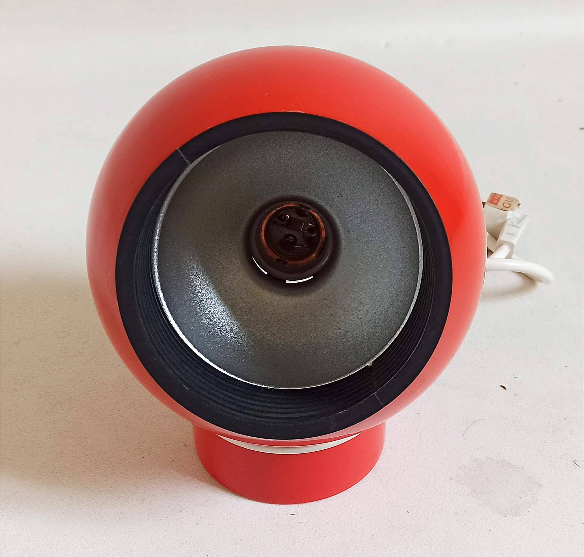 Bright Red Lita Ball Lamp Space Age 70s