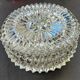 Vintage glass ceiling light with diamond-shaped cutouts