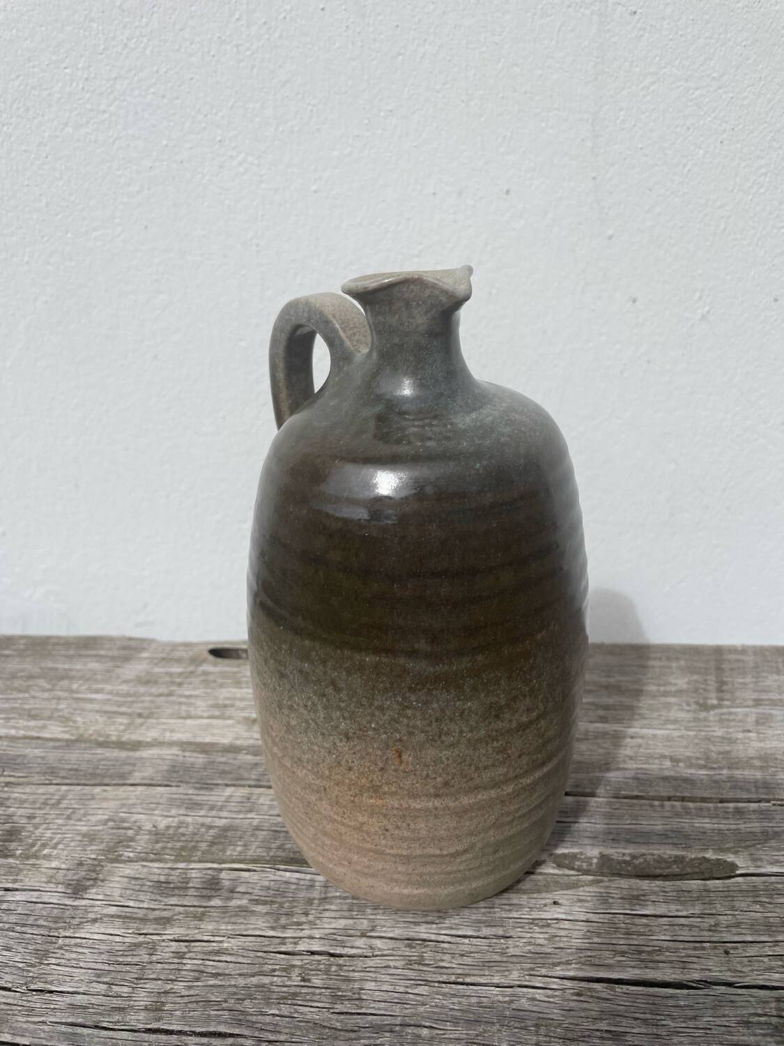 Beige ceramic vase signed Pierre Grau