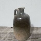 Beige ceramic vase signed Pierre Grau