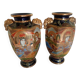 Satsuma - Pair of baluster vases - Porcelain - gilded enamel, painted - Japan