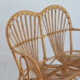 1960s vintage rattan canapé / bench