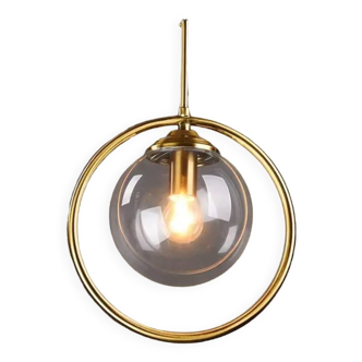 Suspension modernisme style antique brass globe glass lampshade
