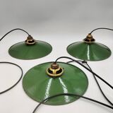 Enameled sheet metal pendant lights