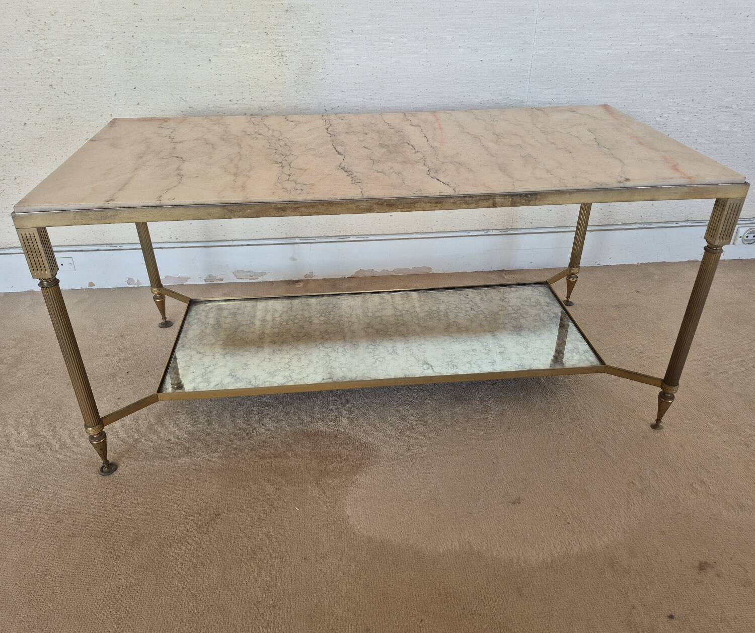 Louis XVI style coffee table in marble