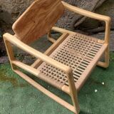 Rocking chair en chêne et corde danoise