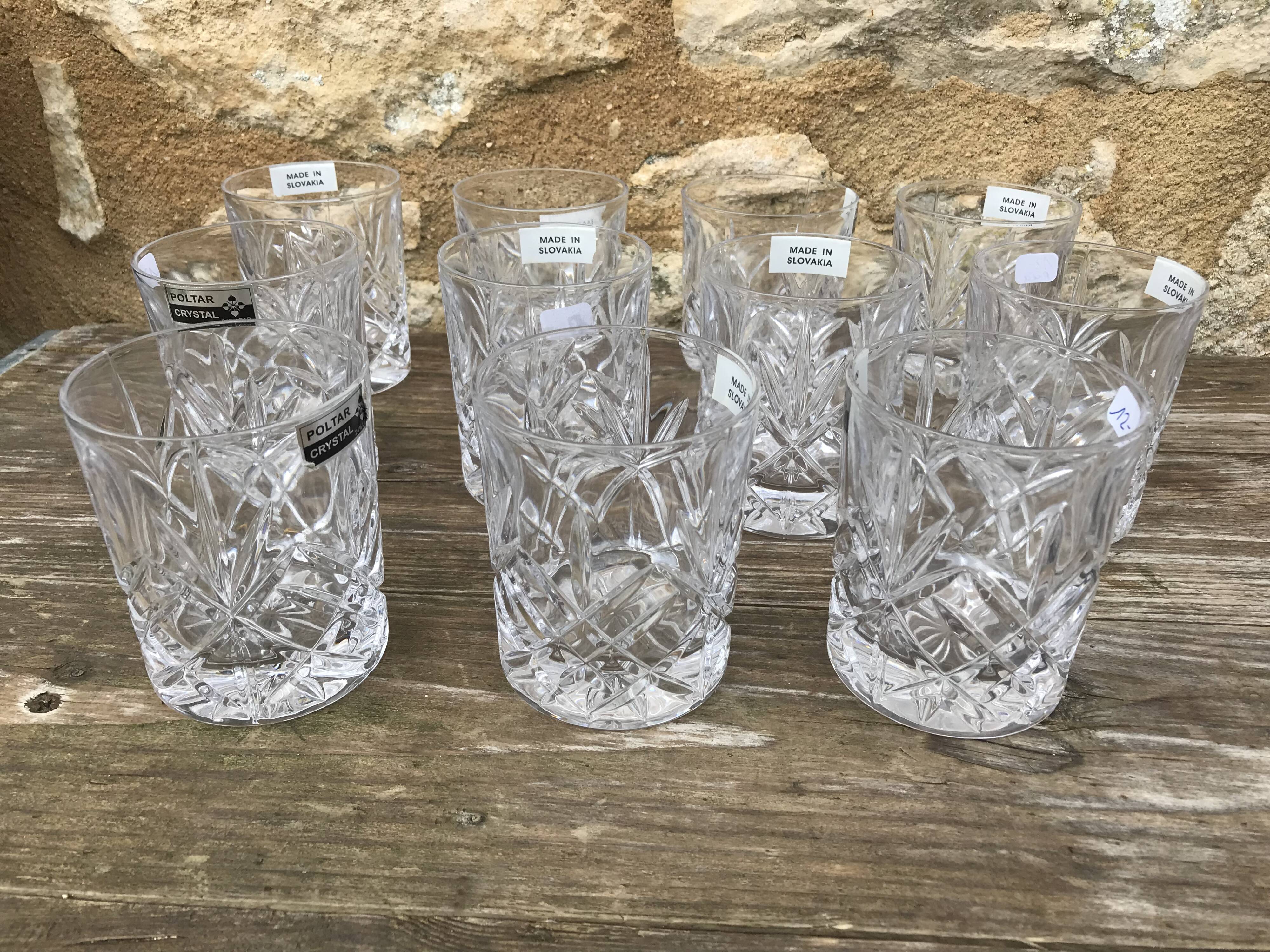 Crystal whisky glasses (x11)