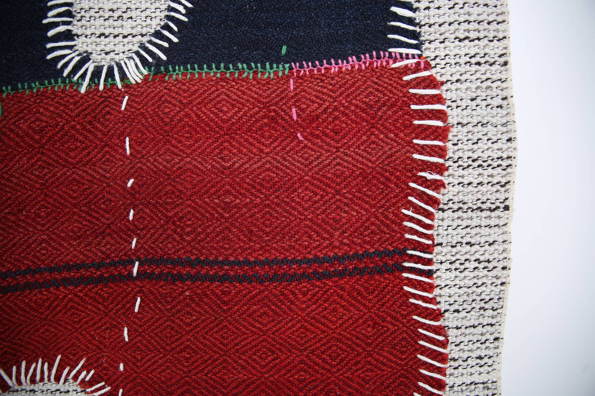 Hand Woven Tribal Wall Hangin, Boho Textile Art, 103x106 Cm