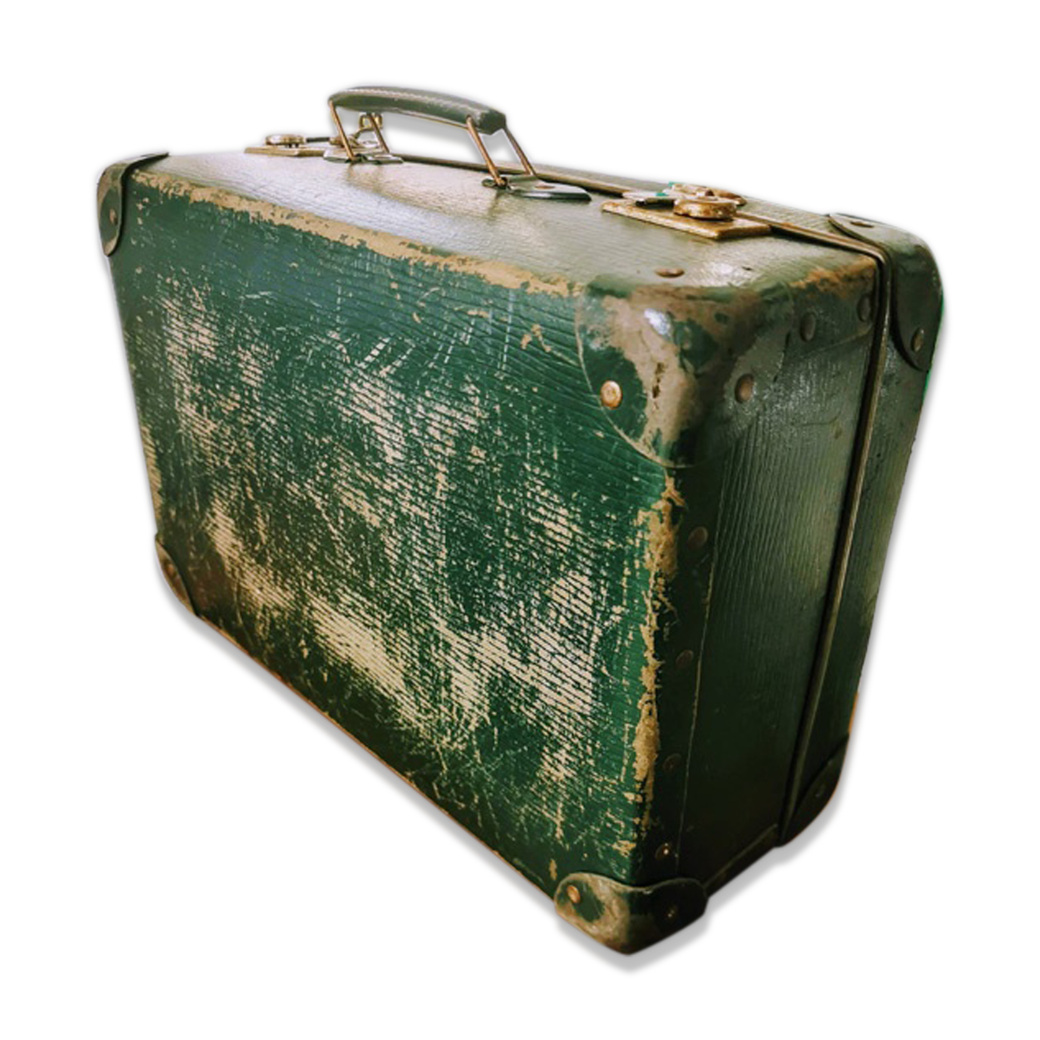 Green retro suitcase
