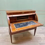Cylinder Desk In Walnut Veneer From Louis XVI XVIII Eme Century