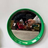 Miroir rond vert vintage de l'ère spatiale