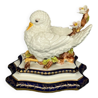 Sèvres. Dove figurine on a flowering branch.