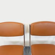 4 vintage sleigh chairs from the 70s, in designer chrome metal
