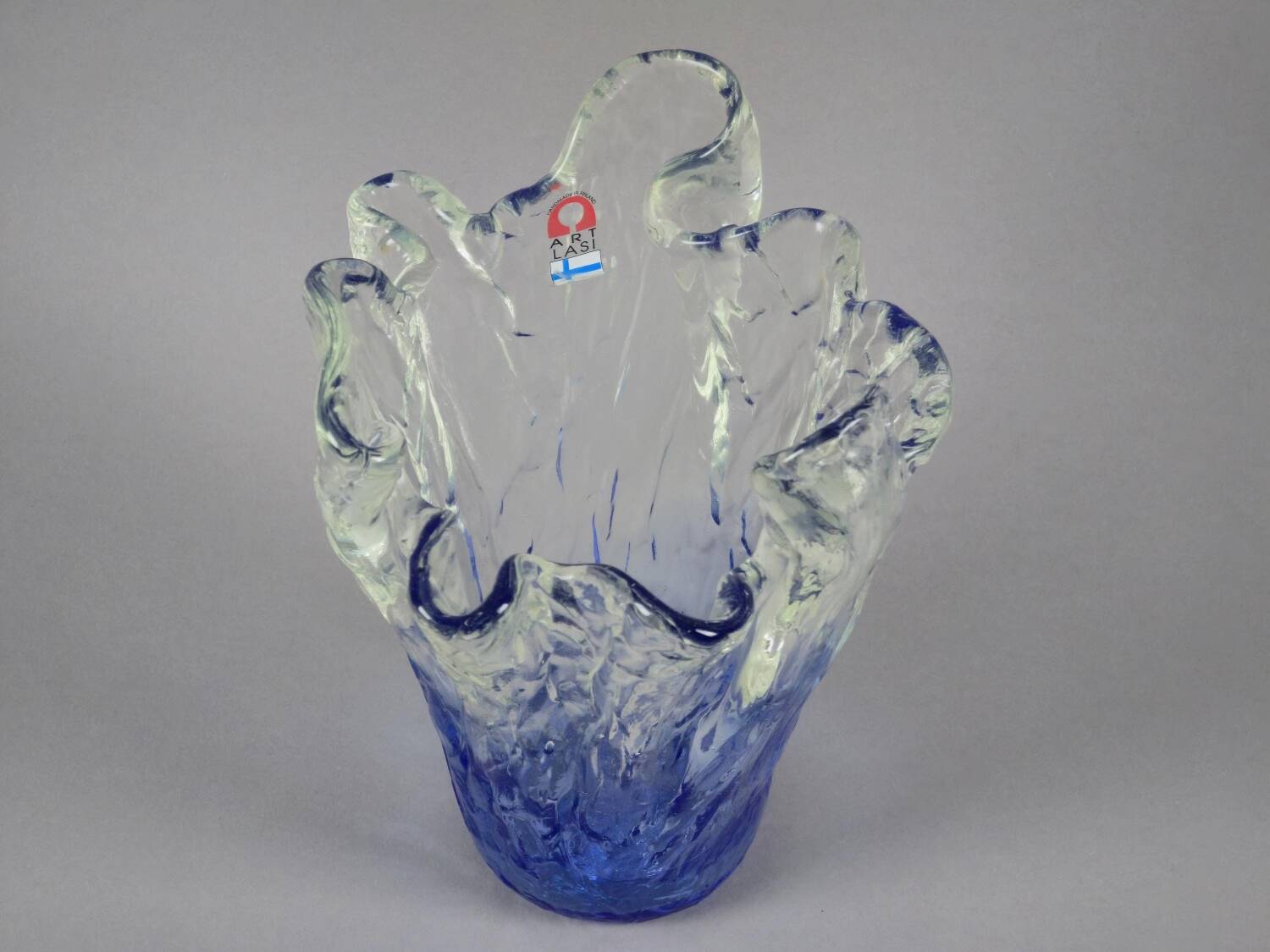 Vintage années 1970 lasilandia « art lasi » vase de glacier fait main finlandais