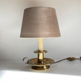 Solid brass and velvet candle holder lamp