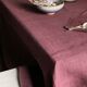Old harvest tablecloth in pure hemp tinted with eggplant
