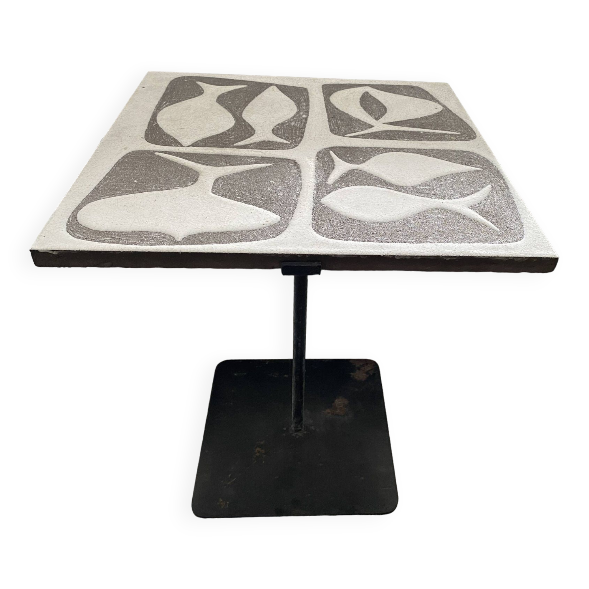 Small Sellette Vintage ceramic end table from the 50s and 60s